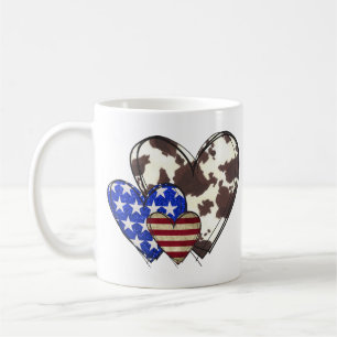 Caneca De Café Corações patrióticos
