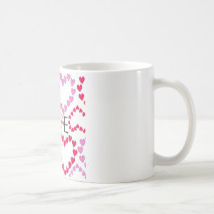 Caneca De Café Corações Pequenos Rosa Vermelho AMOR