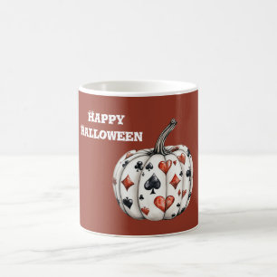Caneca De Café Corações Pretos Espadas Halloween Abóbora