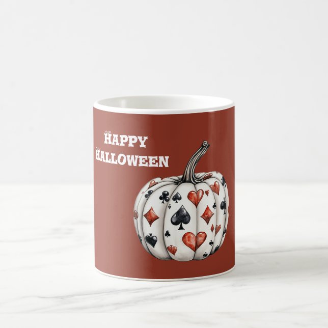 Caneca De Café Corações Pretos Espadas Halloween Abóbora (Centro)