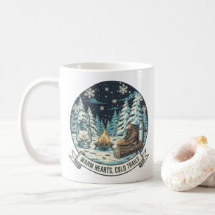 Caneca De Café Corações Quentes Trilhos Frio Trabalho de arte de 