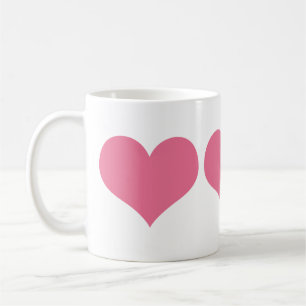 Caneca De Café Corações Rosa