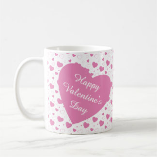 Caneca De Café Corações rosas e bonitos padrões românticos