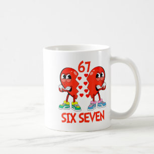 Caneca De Café Corações Valentines Engraçado Seis Sete 6 7 Meme G