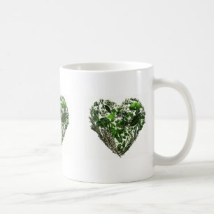 Caneca De Café Corações verdes da folha