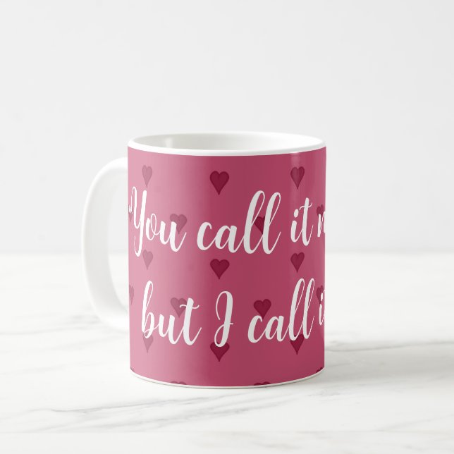 Caneca de Café Corações Vermelhos (Frente Esquerda)
