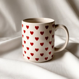 Caneca De Café Corações Vermelhos Bonitos - Mug de Padrões - Amor