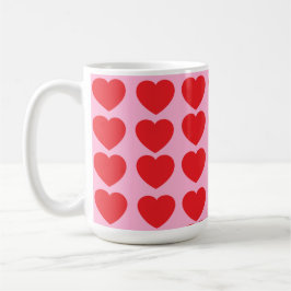 Caneca De Café Corações Vermelhos do Dia dos Namorados