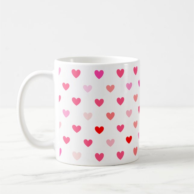 Caneca De Café Corações vermelhos e cor-de-rosa (Esquerda)