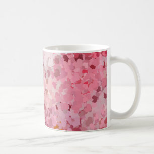 Caneca De Café Corações Vermelhos Rosa Violeta Moderno Elegante M