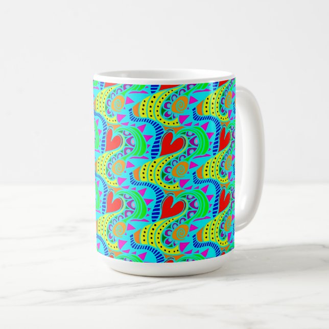 Caneca De Café Corações Vivos (Frente Esquerda)