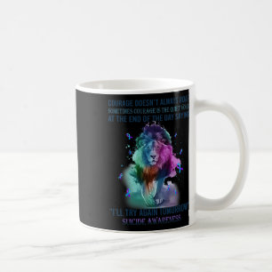 Caneca De Café Coragem de Consciência do Suicídio do Leão nem sem