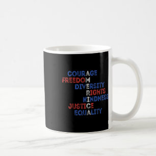 Caneca De Café Coragem Liberdade Diversidade Igualdade Justiça Re