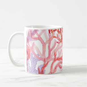 Caneca De Café Corais aquosos: padrão do mundo subaquático.