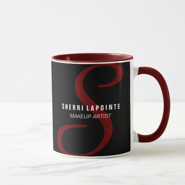 Caneca de café corajosa do monograma (Direita)