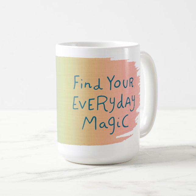 Caneca De Café Corajoso Aprenda Todos Os Dias Magic Mug Teal (Frente Esquerda)