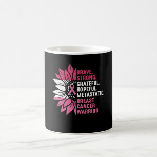 Caneca De Café Corajoso Forte Grato Conscientização do Câncer de 
