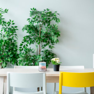 Caneca De Café Coral azul pastel de onda minimalista com nome