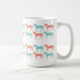 Caneca De Café Coral e Teal Horse