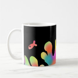Caneca De Café Coral neon e peixes
