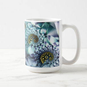 Caneca De Café Coral & Shells Abstrato Art
