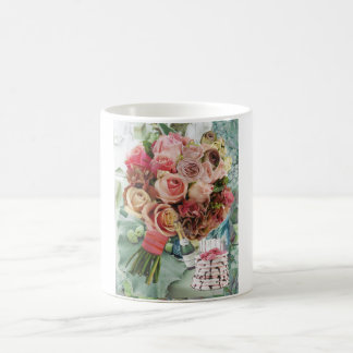 Caneca De Café Coral sobre Misty Green