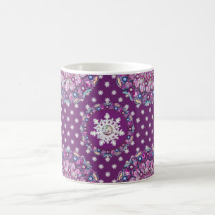 Caneca De Café Corante vermelho cardinal e floco de neve