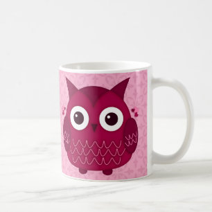 Caneca De Café Corar a Coruja Rosa