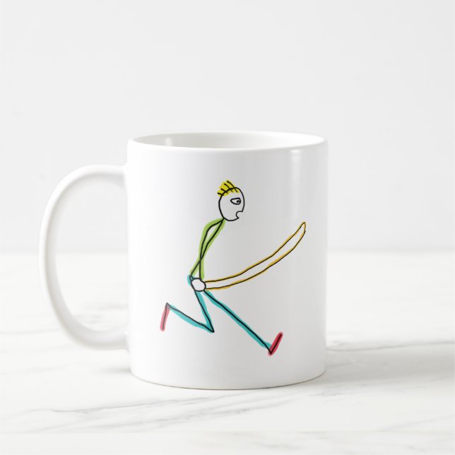 Caneca De Café Corda de Saltar Stickman (Esquerda)