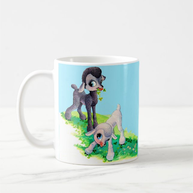 Caneca De Café cordeiro branco preto (Esquerda)