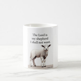 Caneca de Café Cordeiro Cristão Salmo 23:1