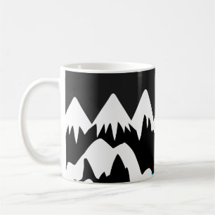 Caneca De Café Cordilheiras do rio noite mar paisagem marinha