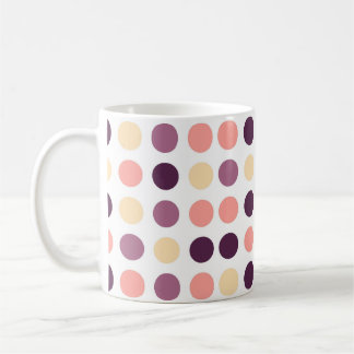 Caneca De Café Cores Amarelas Laranja Roxo Pastel Pontos Polka