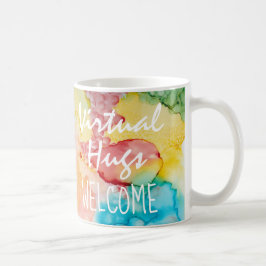 Caneca De Café Cores Brilhantes de Hugs Virtuais Distantes e Soci