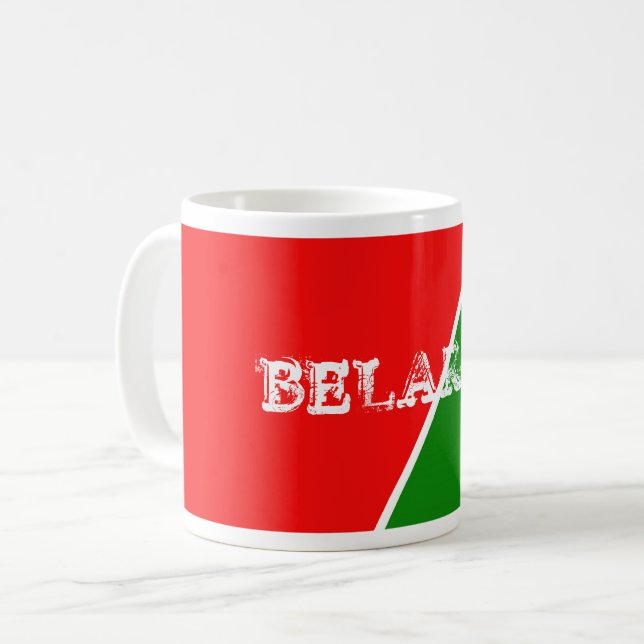 Caneca De Café Cores da Bandeira Nacional da Bielorrússia (Frente Esquerda)
