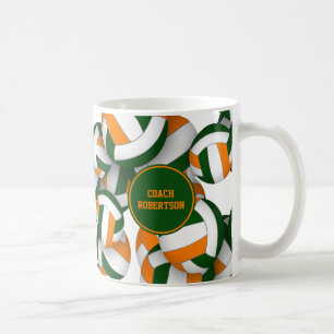 Caneca De Café cores da escola laranja verde presente para treina