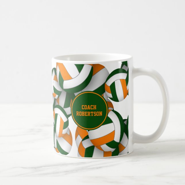 Caneca De Café cores da escola laranja verde presente para treina (Direita)
