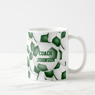 Caneca De Café cores da escola verde e branco presente para trein