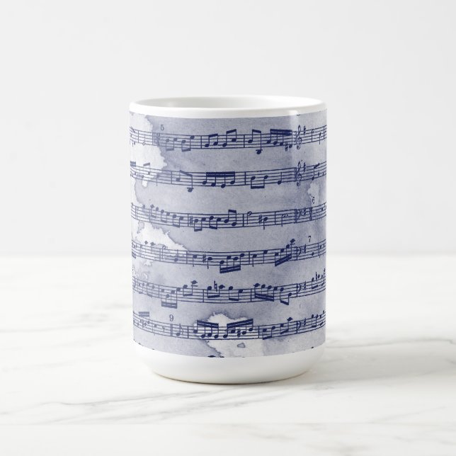 Caneca De Café Cores d'água das notas musicais (Centro)