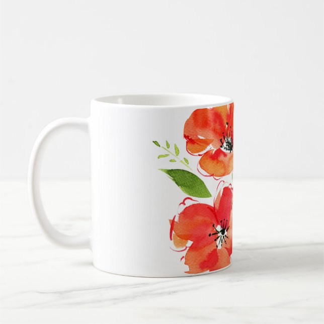 Caneca De Café Cores de água ornamentais: Buquê isolado (Esquerda)