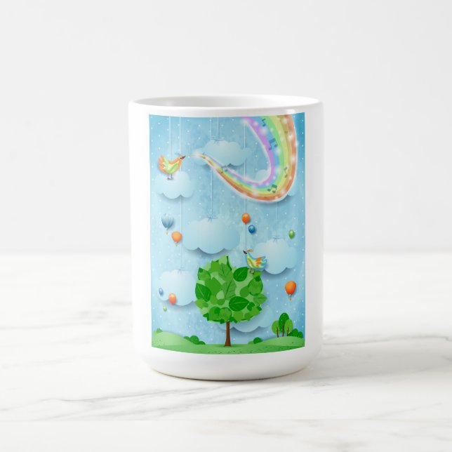 Caneca De Café Cores de arco-íris e árvore (Centro)