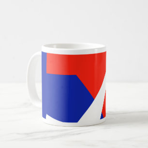 Caneca De Café Cores de Bandeira Azul Vermelho Branco