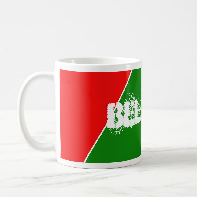 Caneca De Café Cores de Bandeiras Nacionais da Bielorrússia (Esquerda)