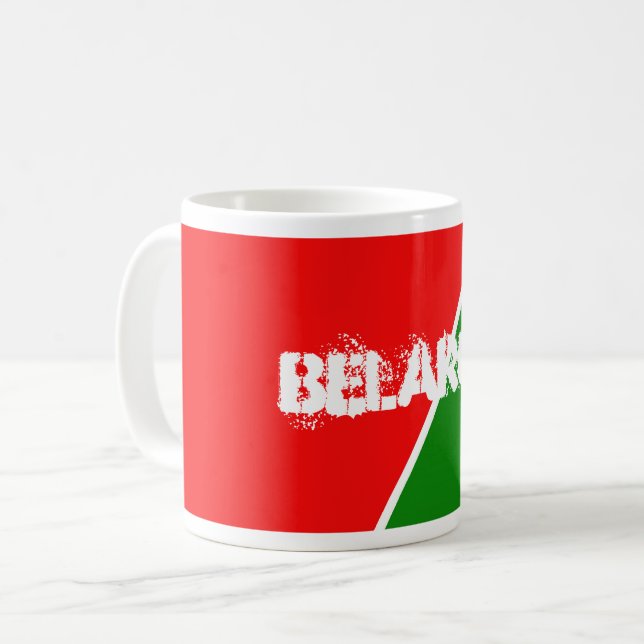 Caneca De Café Cores de Bandeiras Nacionais da Bielorrússia (Frente Esquerda)