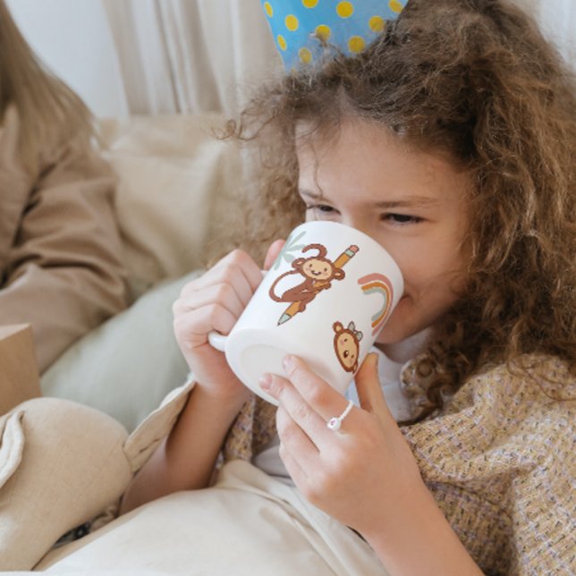 Caneca De Café Cores de Cartoonaria Macaco-Macaco (Criador carregado)