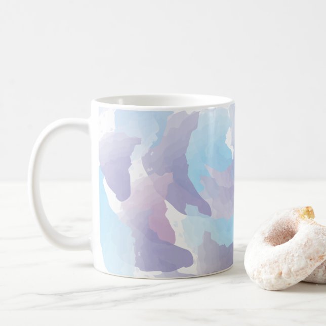 Caneca De Café Cores de Chuva Aquarela (Com Donut)