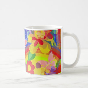 Caneca De Café Cores De Energia Flor