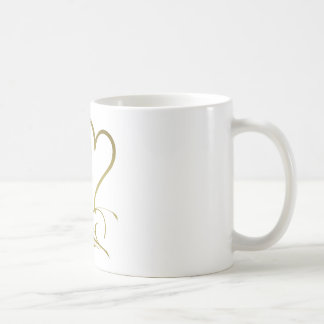 Caneca De Café Cores de fundo editáveis Forever Hearts Gold