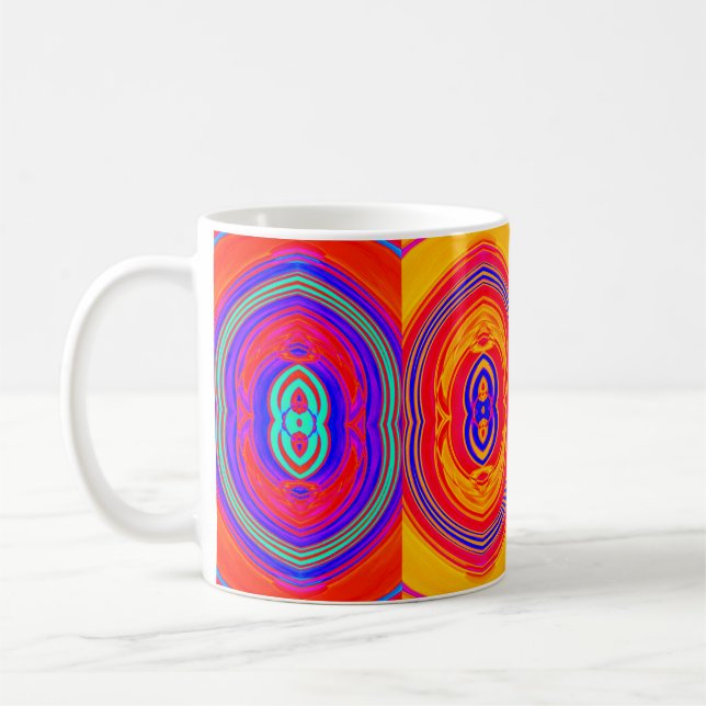 Caneca De Café Cores de Neon Padrão Abstrato (Esquerda)