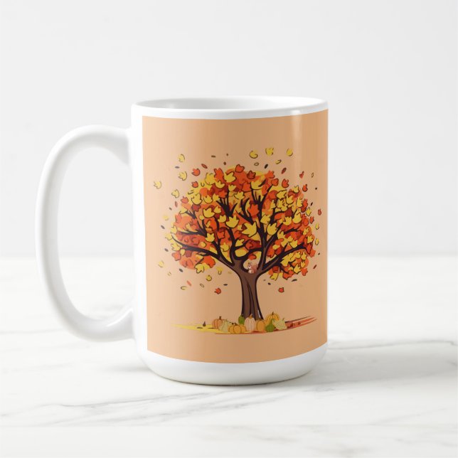 Caneca De Café Cores de queda e folhas de queda (Esquerda)